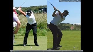 Jon Rahm golf swing  Long Iron faceon amp downtheline July 2017 [upl. by Oliva]