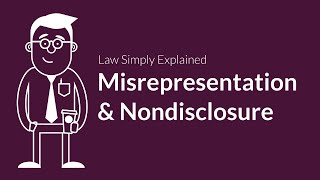 Misrepresentation and Nondisclosure  Contracts  Defenses amp Excuses [upl. by Vida]