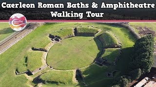 CAERLEON ROMAN BATHS amp AMPHITHEATRE WALES  Walking Tour  Pinned on Places [upl. by Porty902]