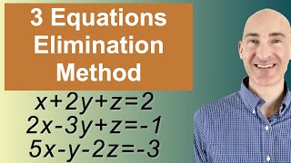 Solving Systems of 3 Equations Elimination [upl. by Ycnay225]